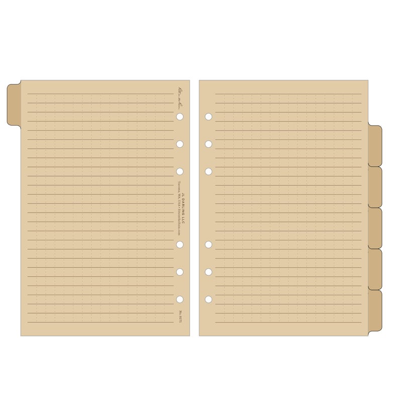 Rite in The Rain Weatherproof Generic Planner Tab Set, 5" x 7", Tan Sheets (No. 9271) - Image 5